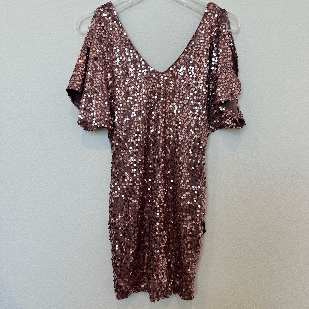 NWT As U Wish Pink Sequin Dress Size Medium